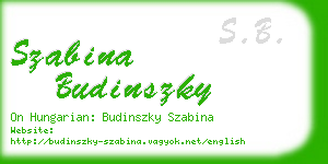 szabina budinszky business card